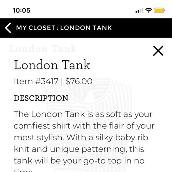 CAbi London Tank #3417 Gray Striped Top Sz Small - Picture 9 of 9